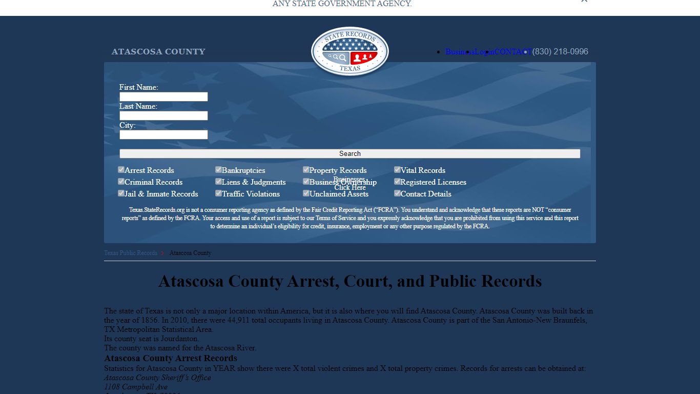 Atascosa County Arrest, Court, and Public Records