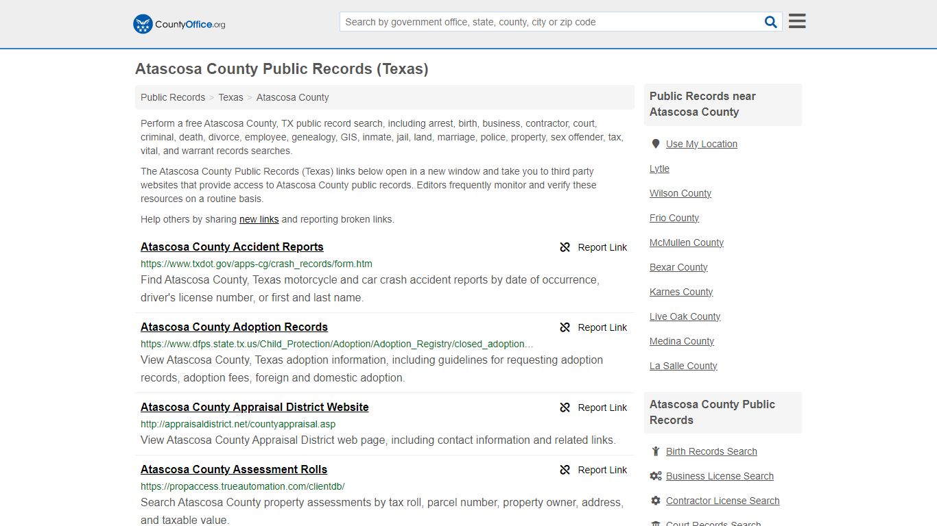 Public Records - Atascosa County, TX (Business, Criminal, GIS, Property ...